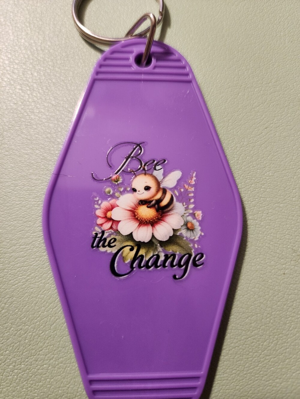 Purple Bee the Change Keychain